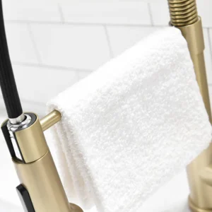 Brushed Gold Pull Down Kitchen Sink Faucet Brushed Gold Swivel Spout Kitchen Tap Hot And Cold Water Kitchen Mixer