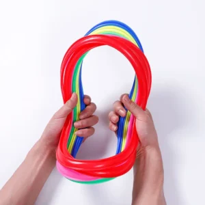 Outdoor Kids Funny Physical Training Sport Toys Lattice Jump Ring Set Game with 10 Hoops 10 Connectors for Park Play Boys Girls